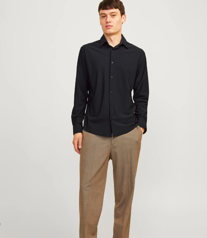 JACK&JONES Travelstof Overhemd Zwart  - Afbeelding 3