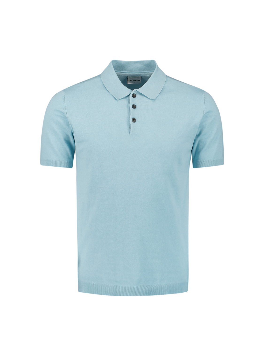 NO EXCESS Heren Poloshirt Fijngebreid Ice Blauw 