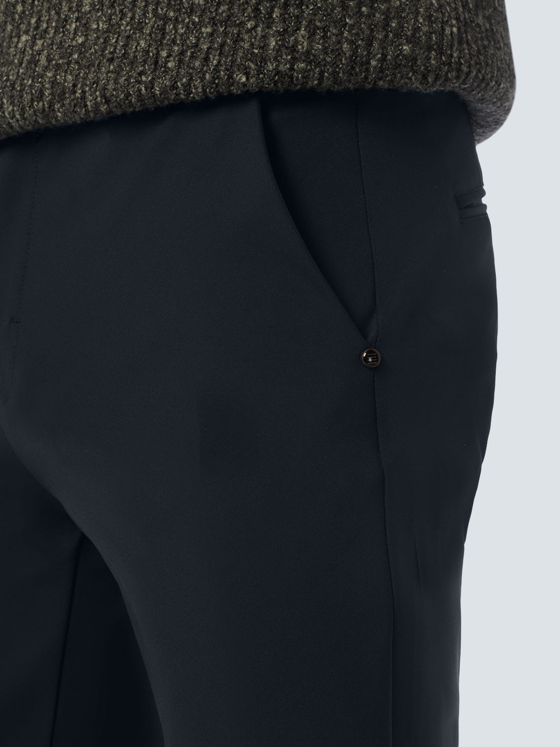 NO EXCESS Stretch Chino Heren Broek Sedoc Night Blauw Lengte 34 - Afbeelding 4