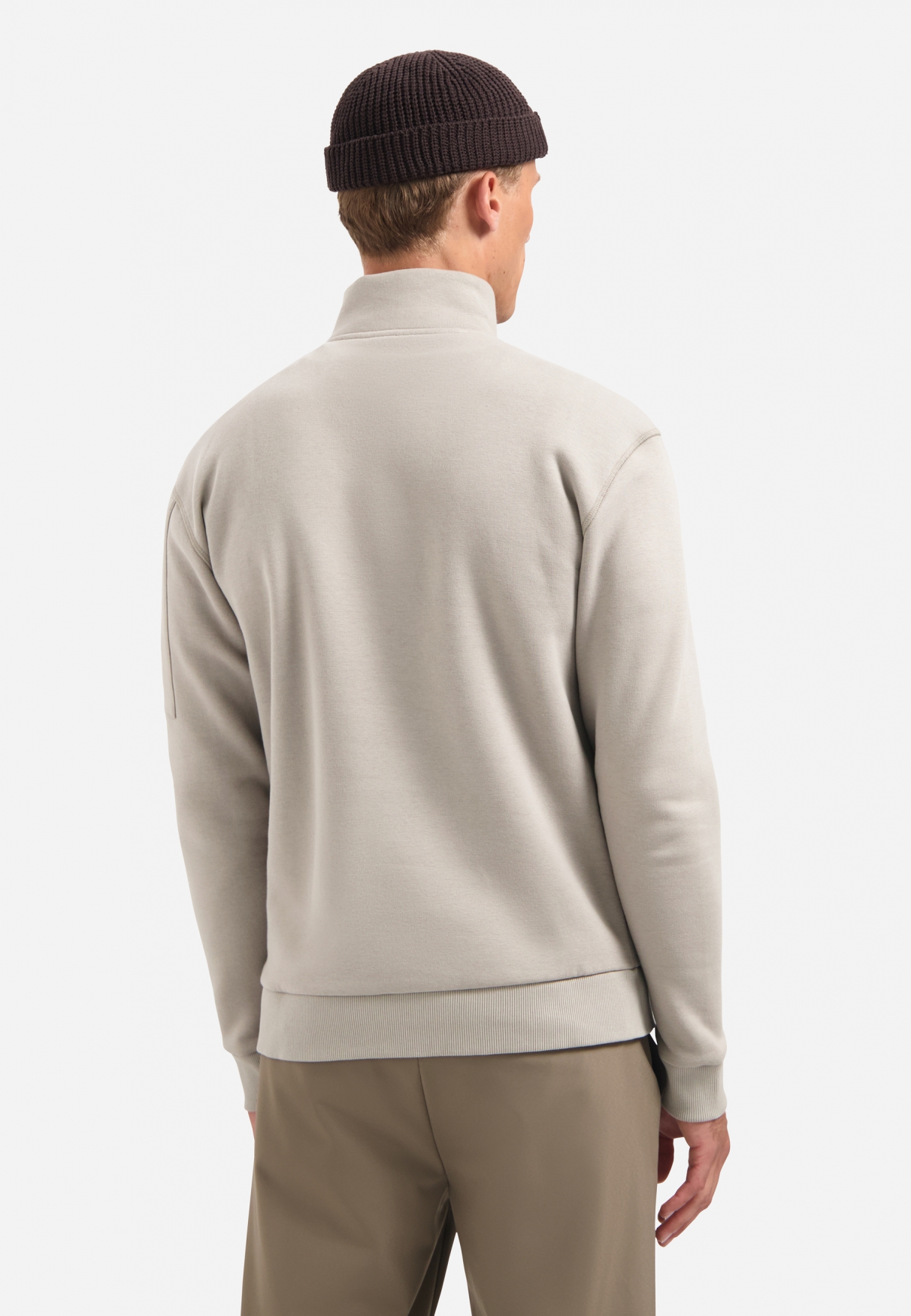 NO EXCESS Heren Sweater Met Rits Grijs-Bruin - Afbeelding 2