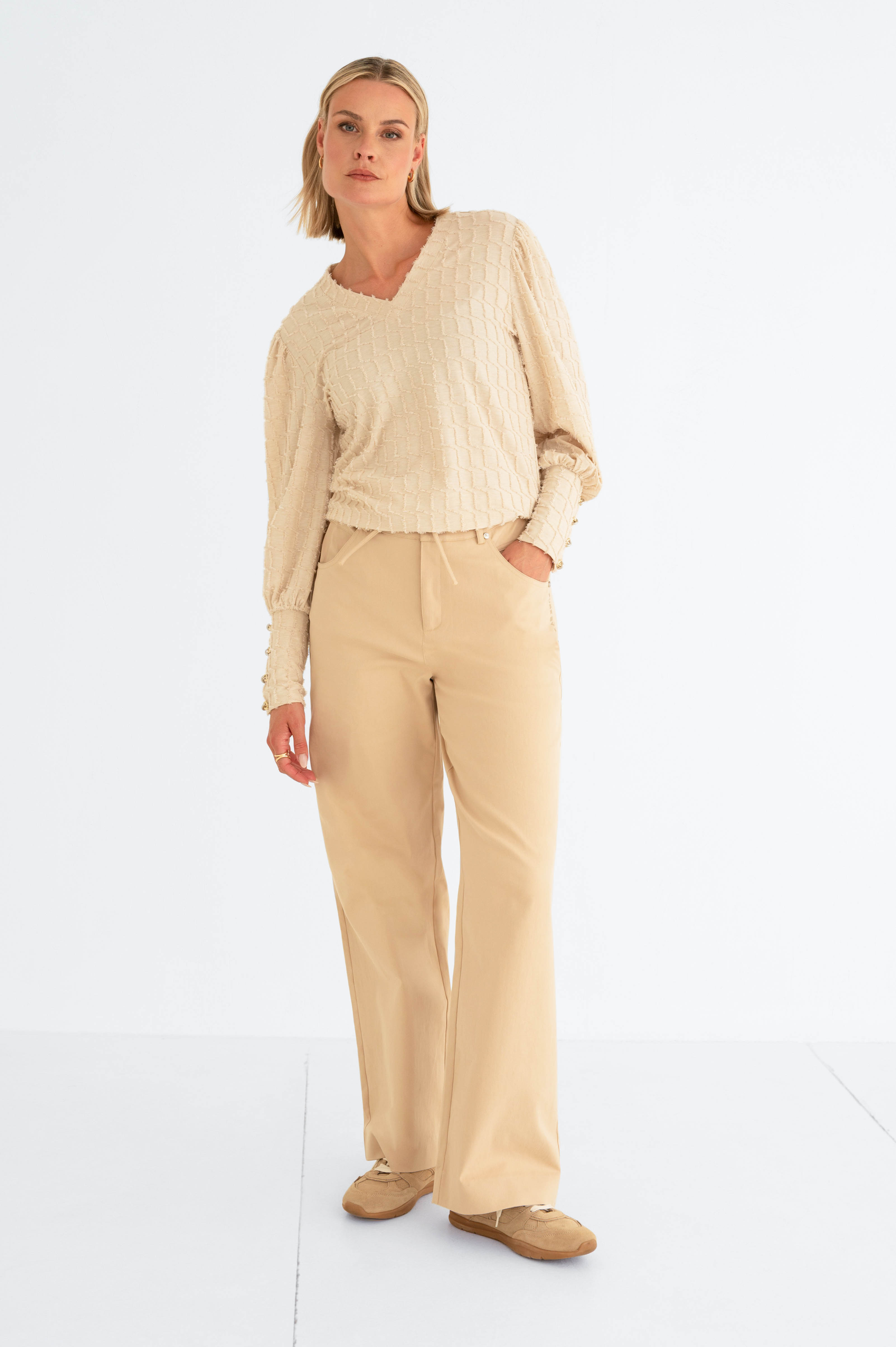 PURE BY ZIZO Dames Broek Shay Zandkleur  - Afbeelding 3