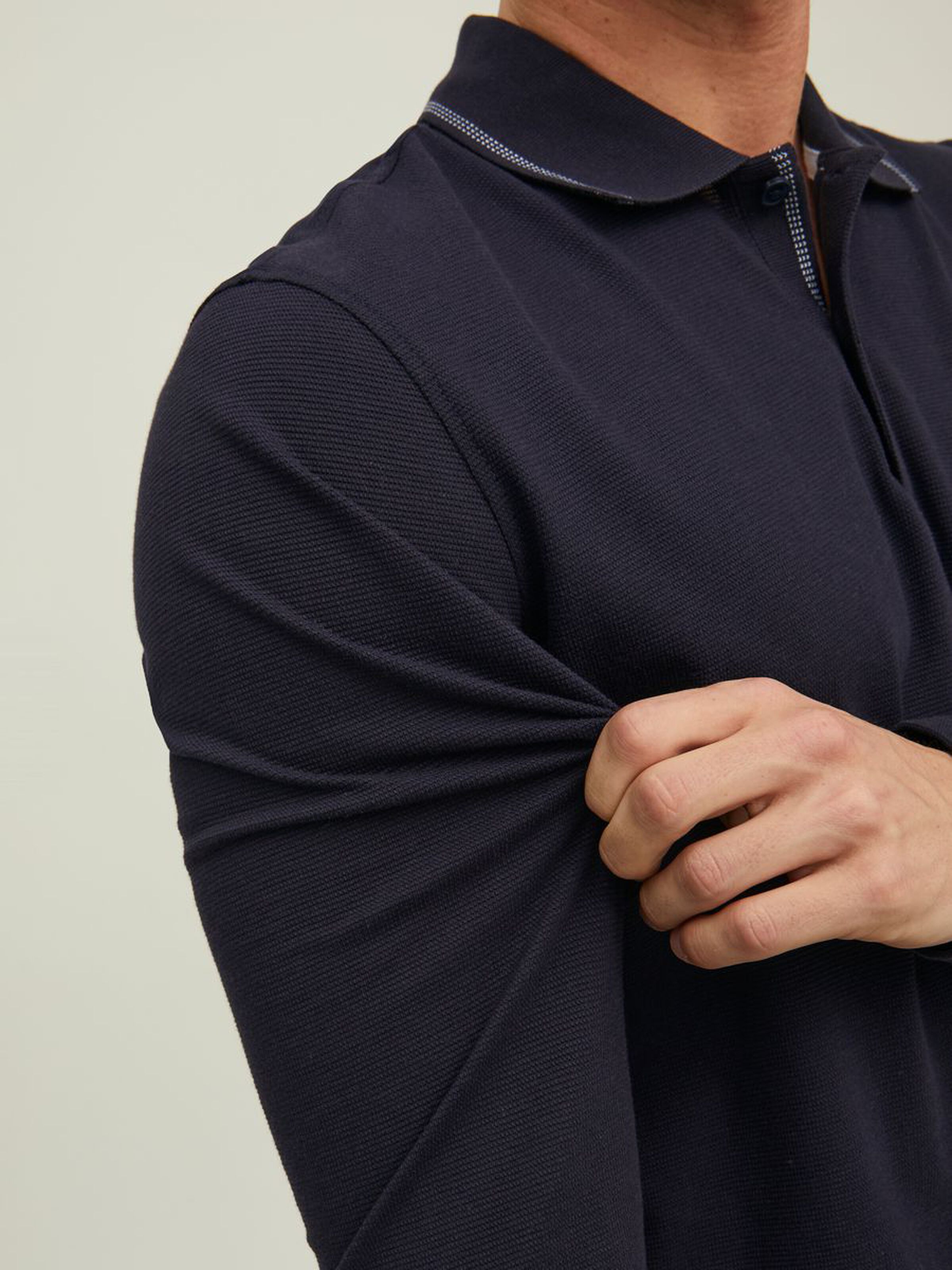 JACK&JONES Heren Poloshirt Met Lange Mouw Donkerblauw  - Afbeelding 5