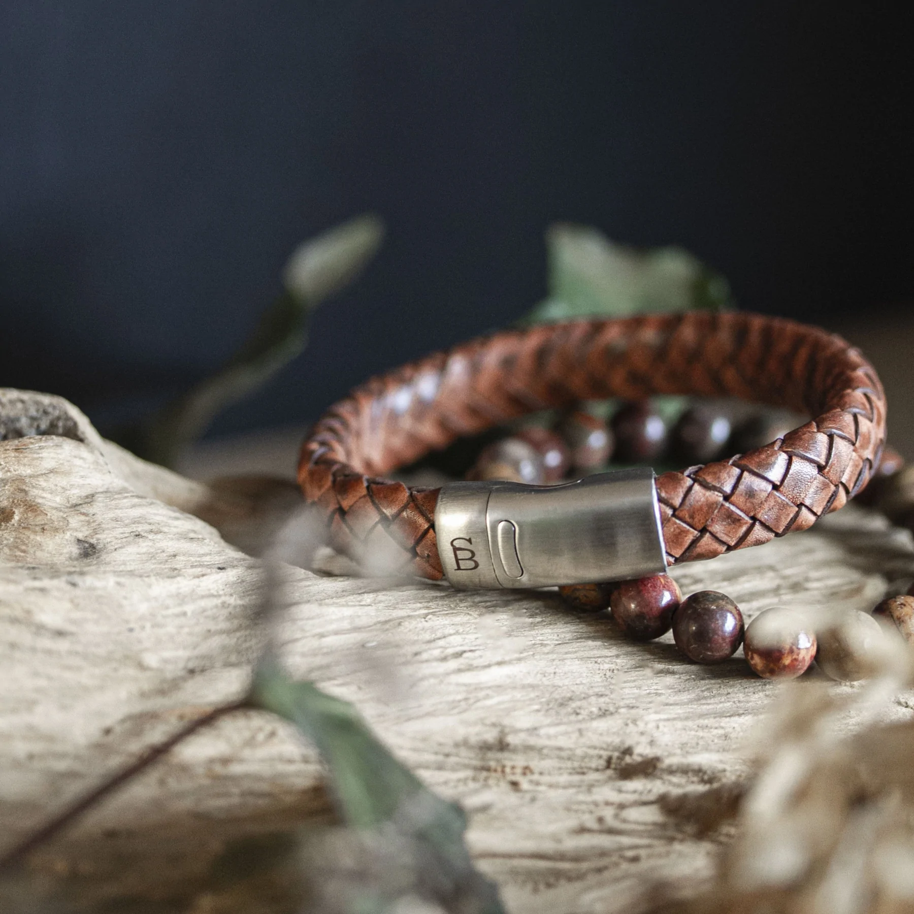 Steel&Barnett Herenarmband Cornall Caramel  - Afbeelding 2