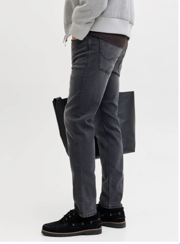 JACK&JONES Heren Spijkerbroek Tim Slim Straight Black Denim - Afbeelding 2