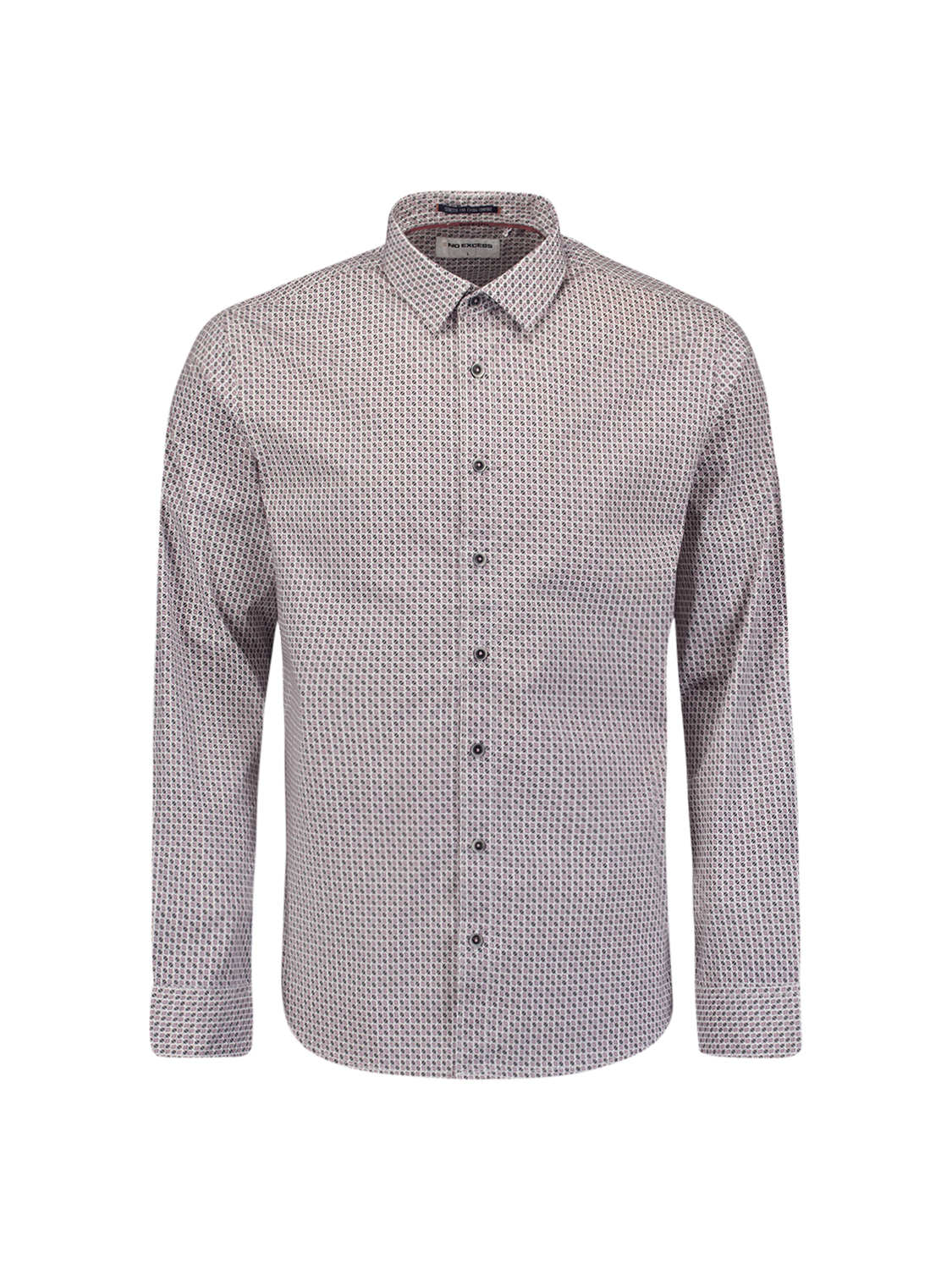 NO EXCESS Overhemd Stretch Allover Print Mauve  - Afbeelding 6