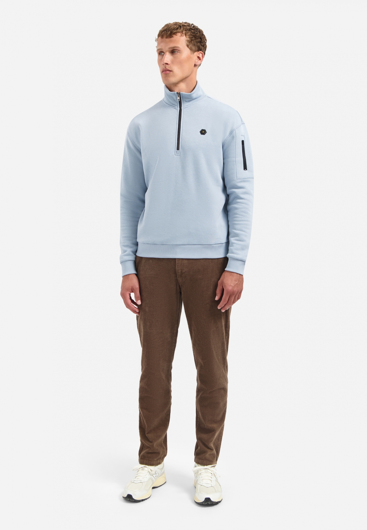 NO EXCESS Heren Sweater Met Rits Lichtblauw  - Afbeelding 3