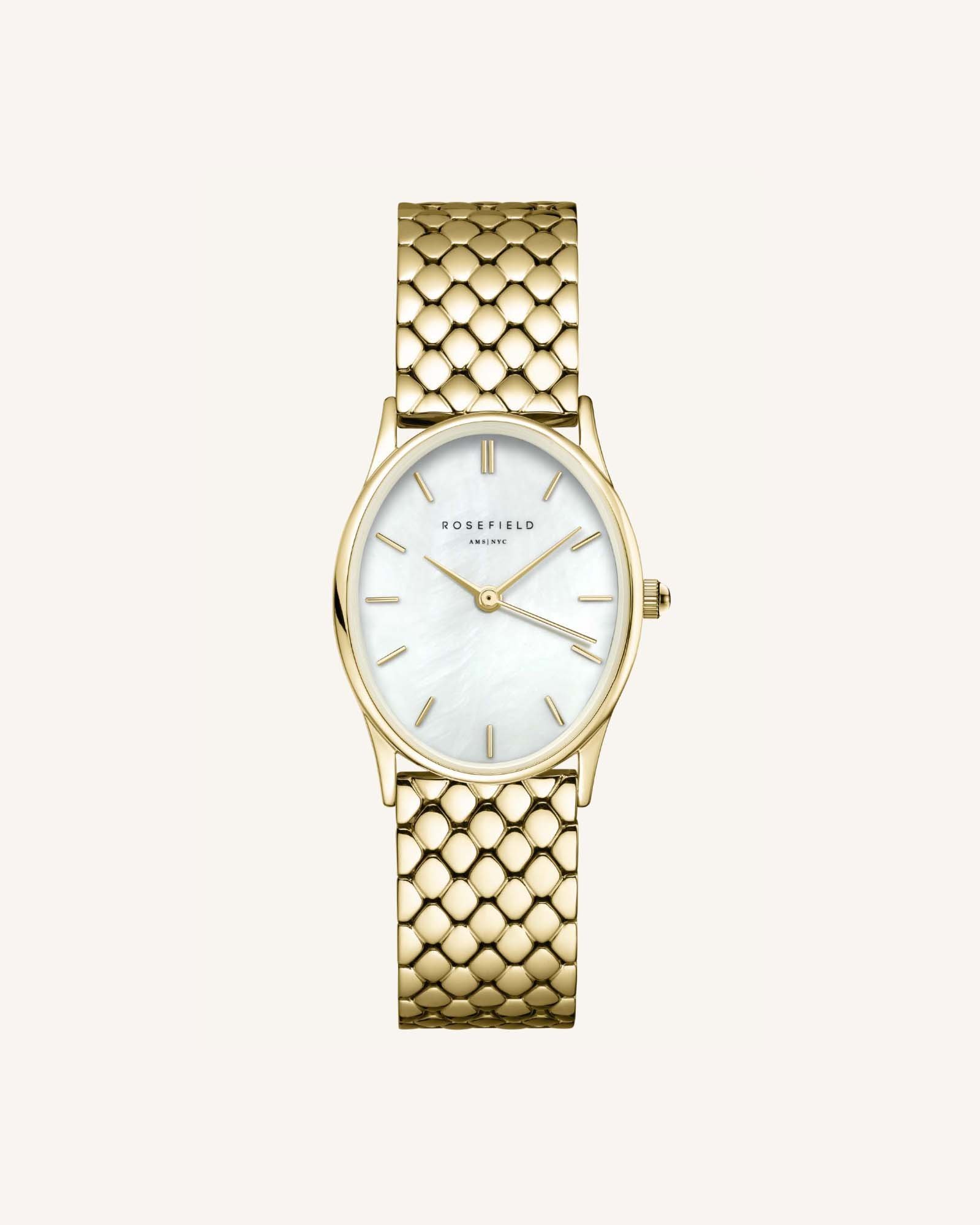 ROSEFIELD Dameshorloge The Oval Pearl-Gold 