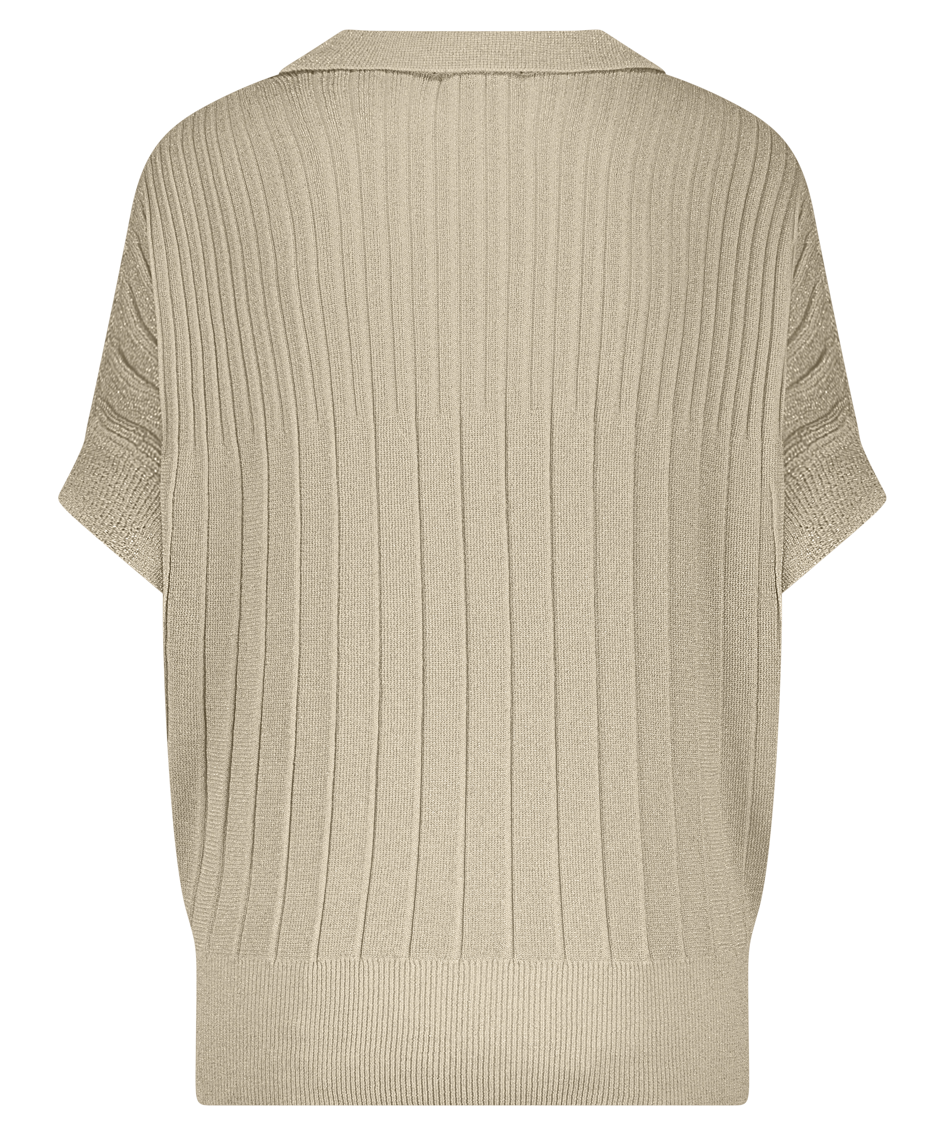 LADY DAY Gebreid Shirt Sand Goud Lurex  - Afbeelding 2