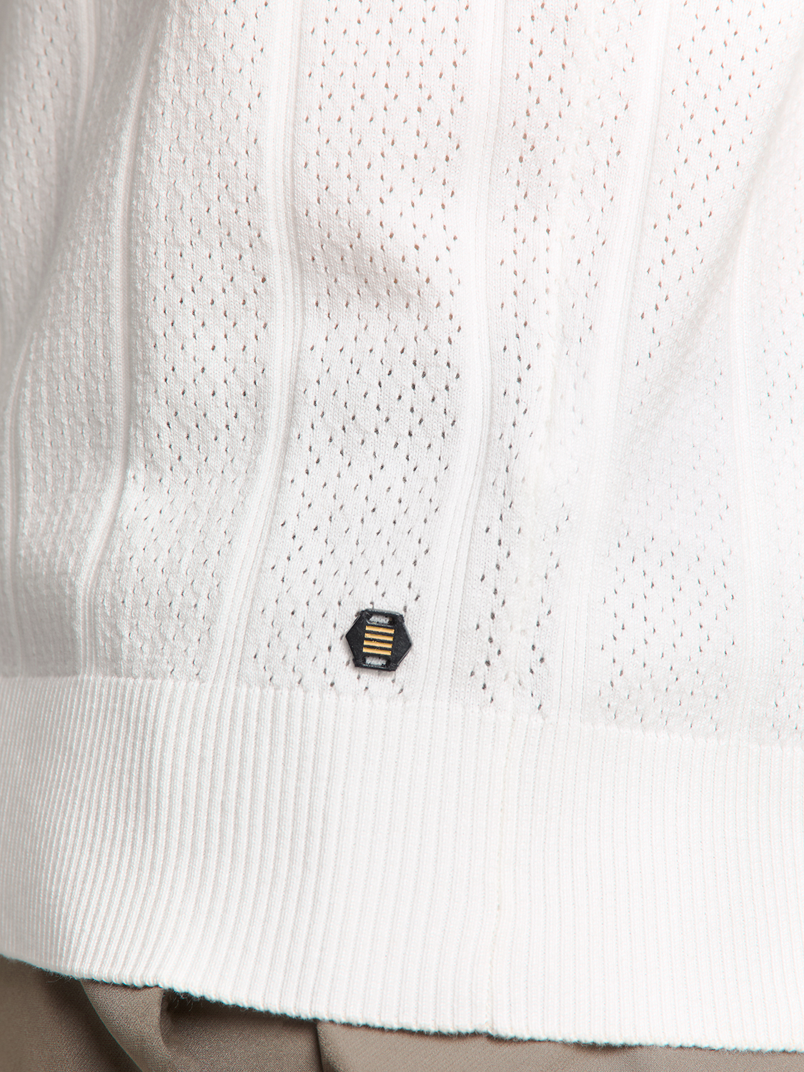 NO EXCESS Heren Poloshirt Fijngebreid Offwhite  - Afbeelding 5