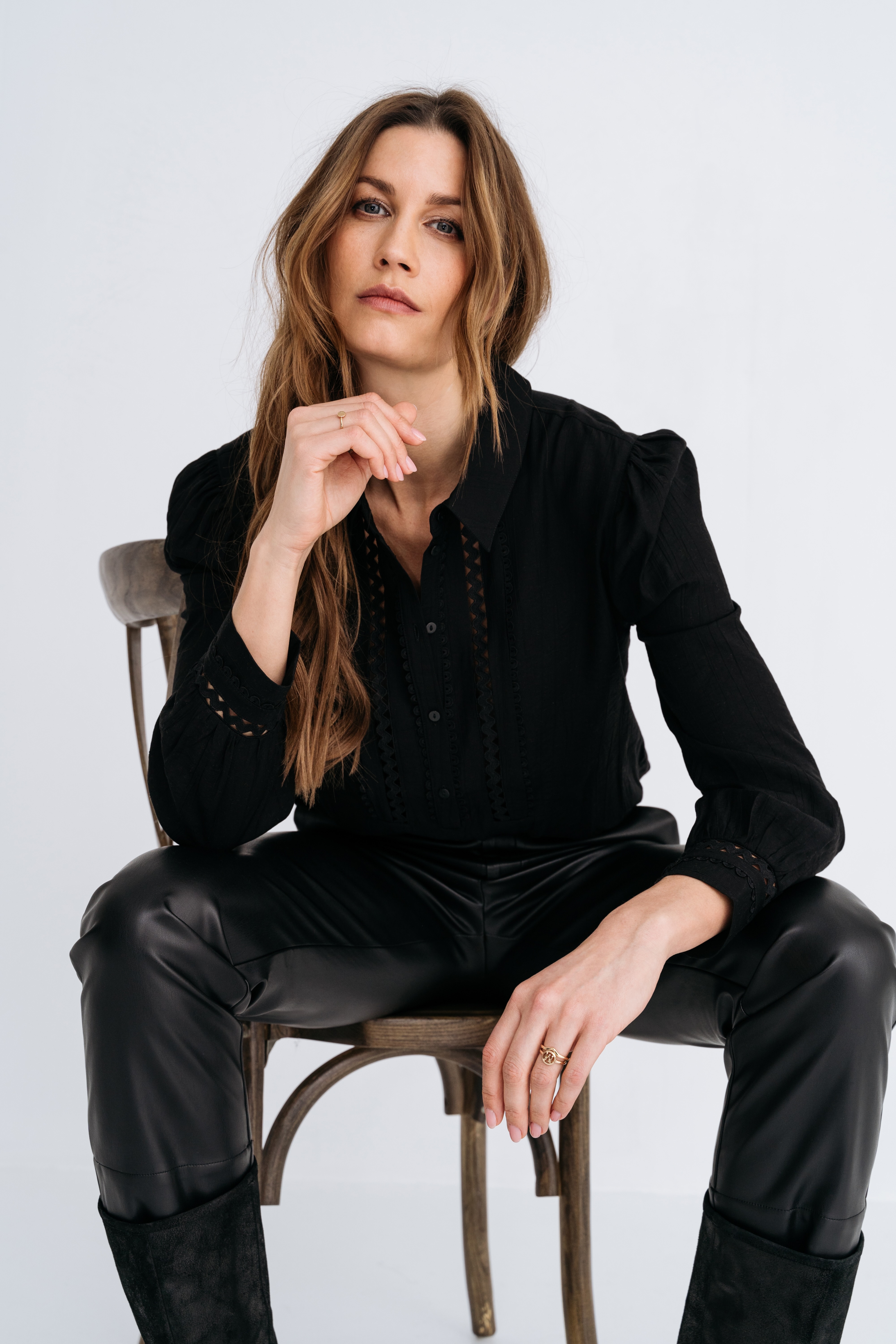 PURE BY ZIZO Fake Leren Dames Broek Sinoh Zwart - Afbeelding 2