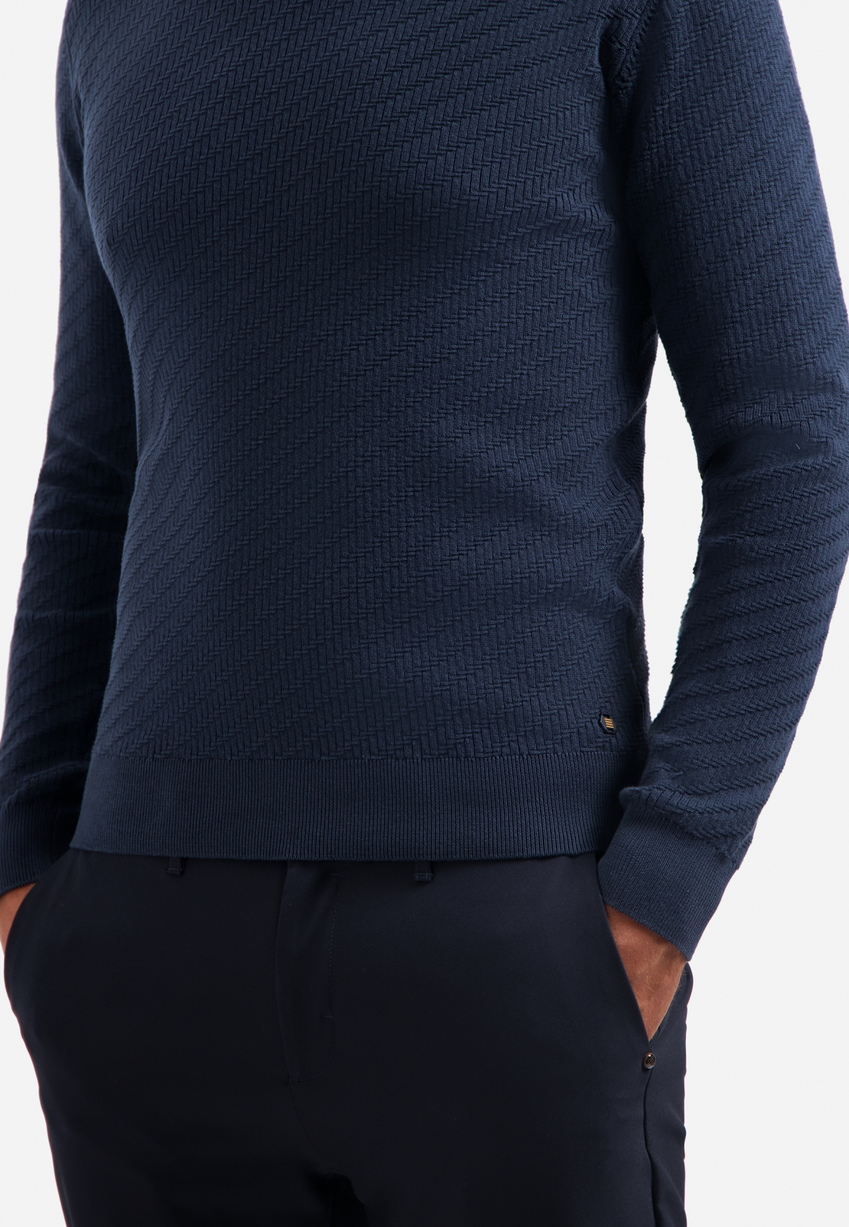 NO EXCESS Heren Trui Diagonaal Gebreid Donkerblauw - Afbeelding 5