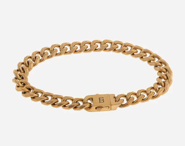 Steel&Barnett Herenarmband Staal Valence Vic Matt Gold 