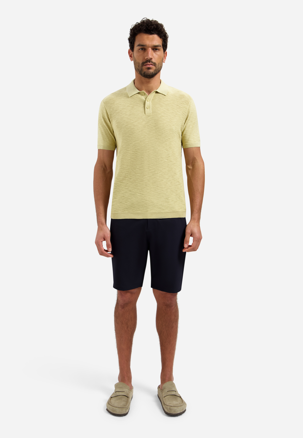 NO EXCESS Gebreid Heren Poloshirt Lichtgroen - Afbeelding 5