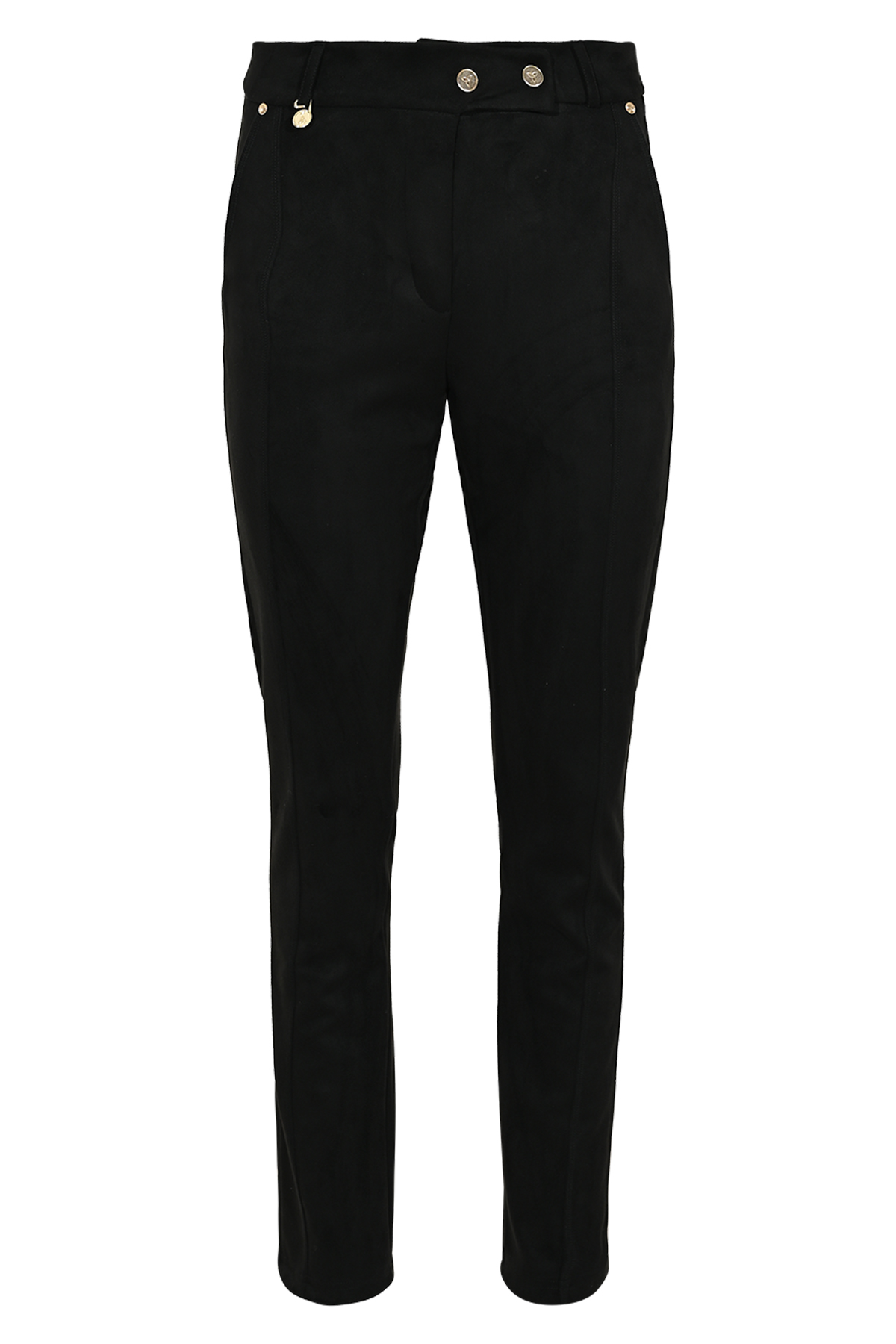 PURE BY ZIZO Suedine Dames Broek Sandy Zwart 