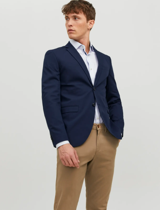 JACK & JONES Heren Blazer Franco Super Slim Donkerblauw