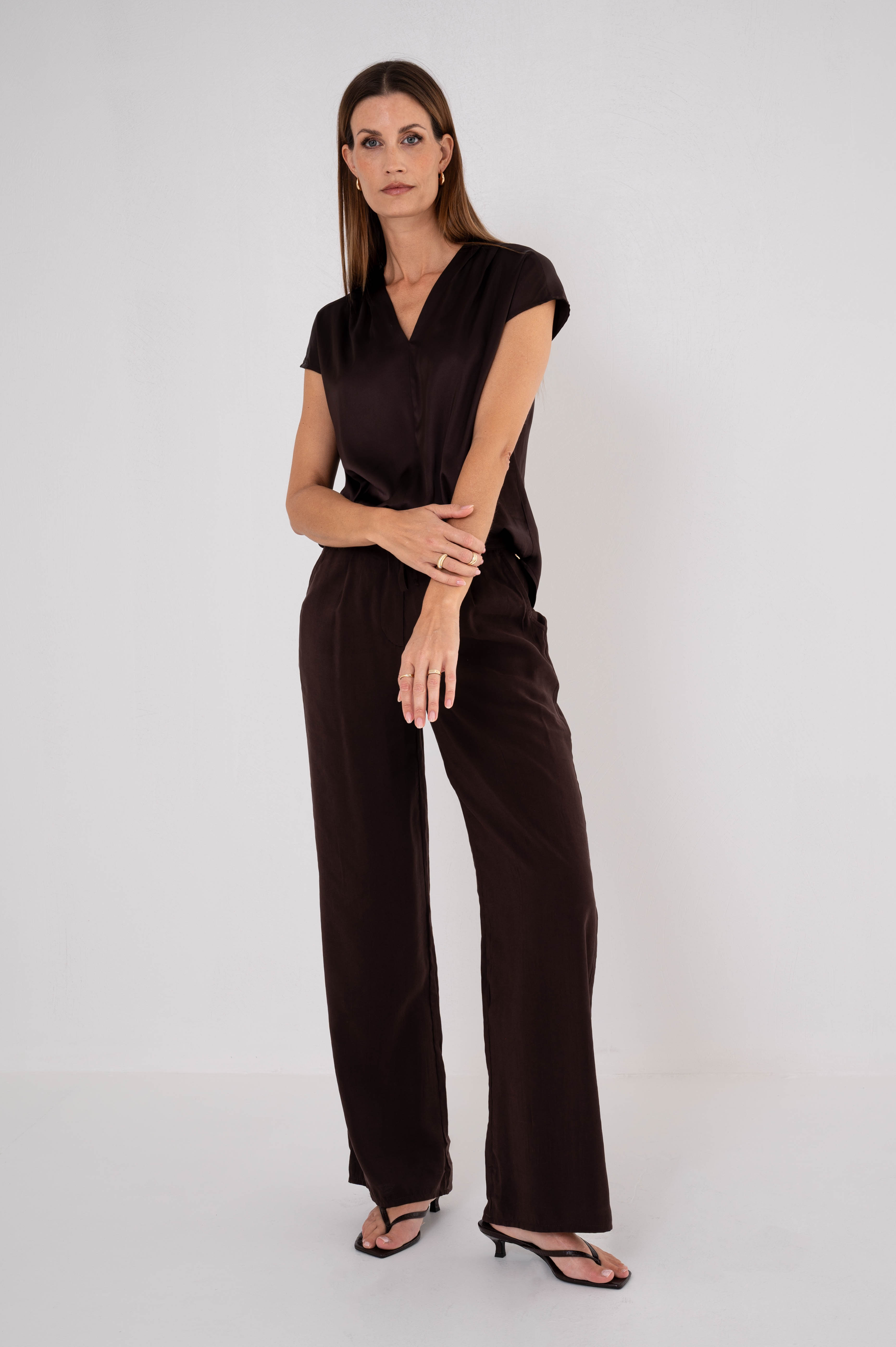 PURE BY ZIZO Dames Broek Jayla B. Choco Bruin