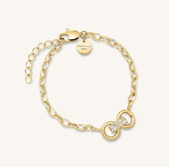 ROSEFIELD Dames Armband Bow Link Studs Goudkleur 