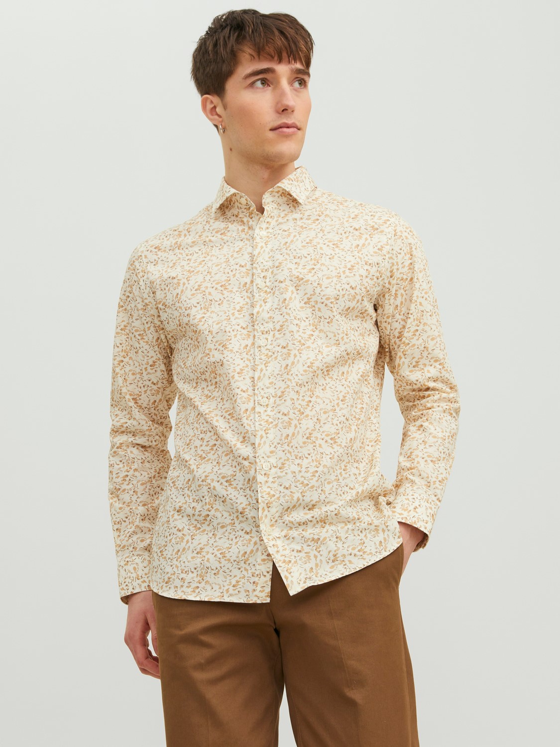 Jack&Jones Heren  Overhemd Monaco Iced Coffee - Afbeelding 2