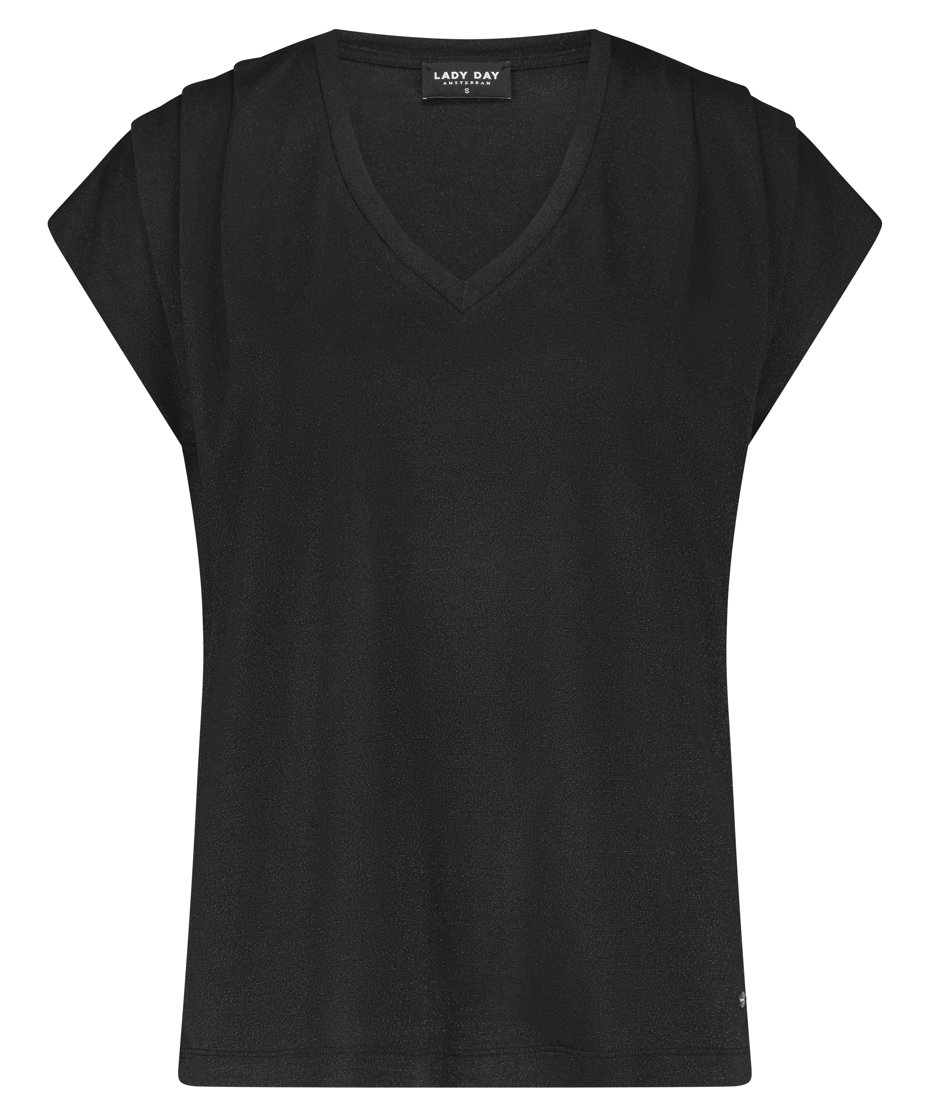 LADY DAY Shirt Kathy Zwart Zilver Lurex