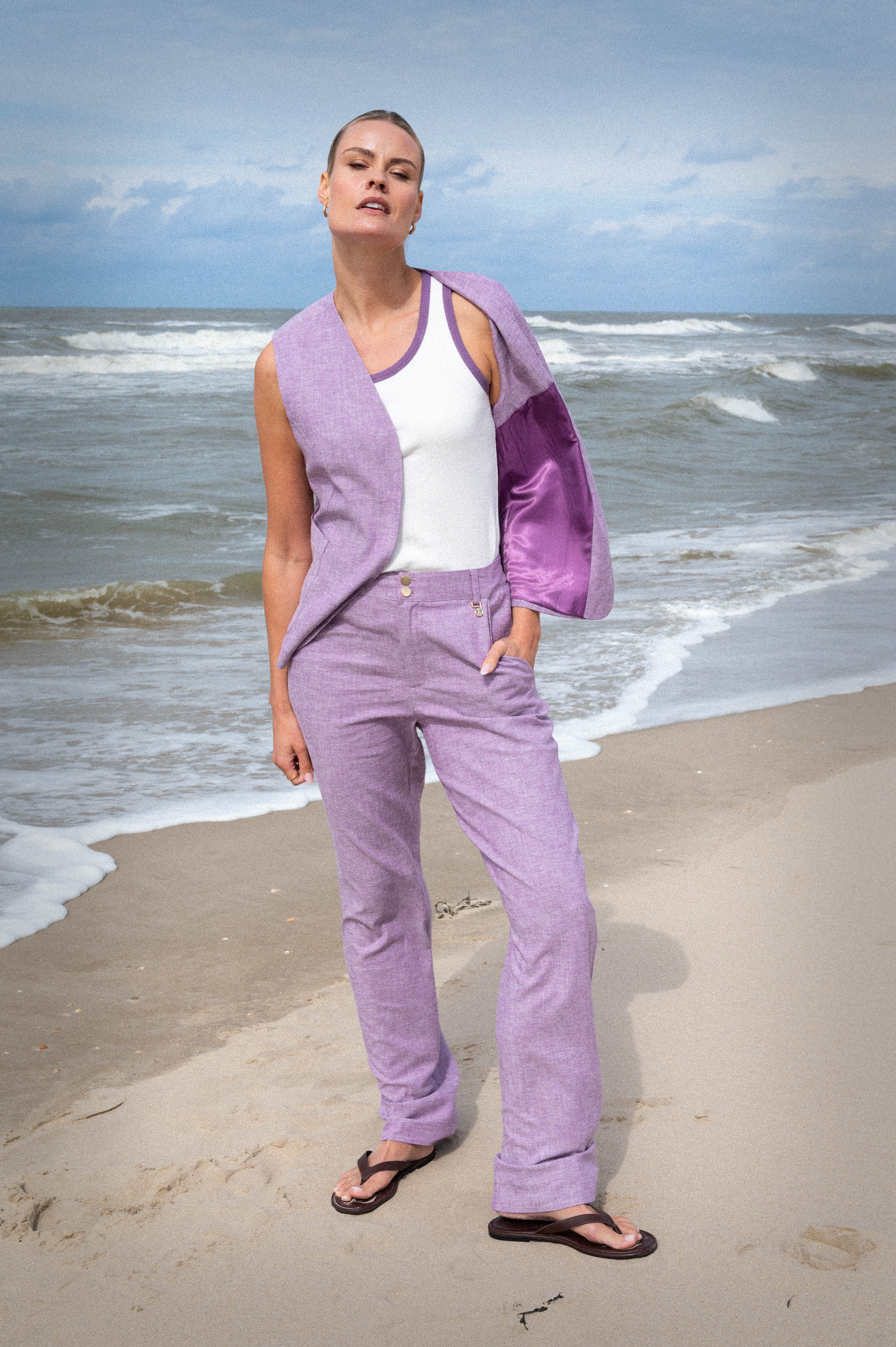 PURE BY ZIZO Dames Broek Jaylan Lila