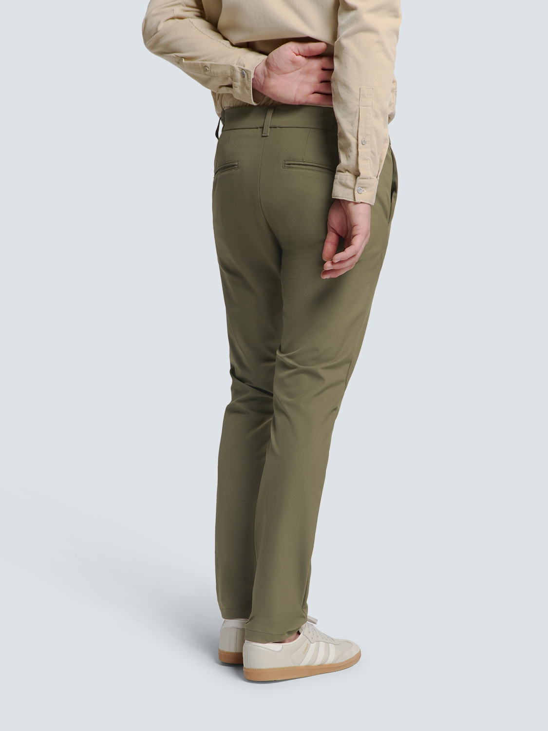 NO EXCESS Stretch Chino Broek Sedoc Mid Army Lengte 34 - Afbeelding 3