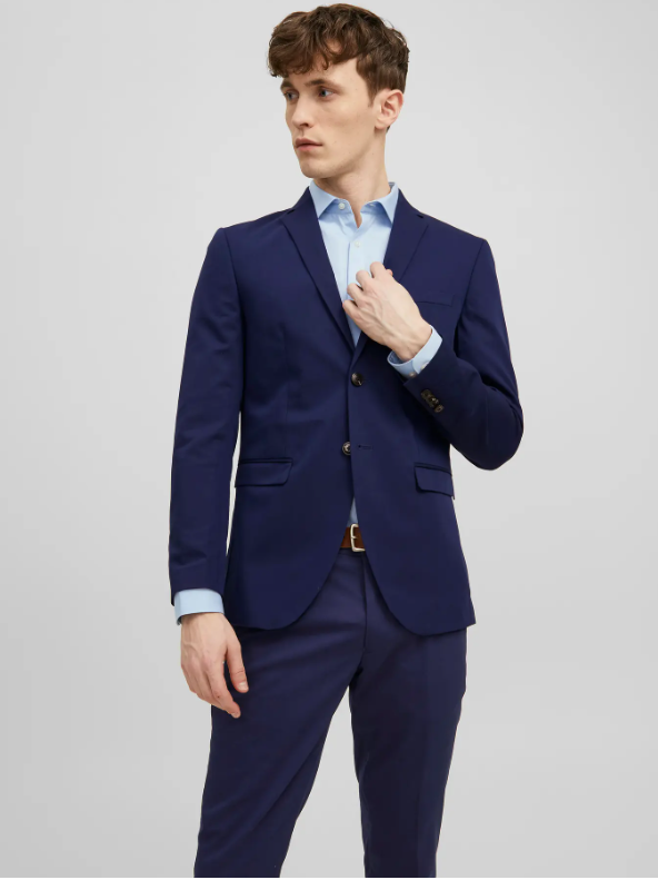 JACK&JONES Heren Blazer Franco Medieval Blauw  - Afbeelding 3