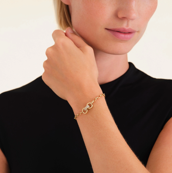 ROSEFIELD Dames Armband Bow Link Studs Goudkleur  - Afbeelding 3