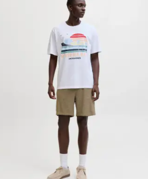JACK & JONES korte broek coba stripe dusky green  - Afbeelding 4