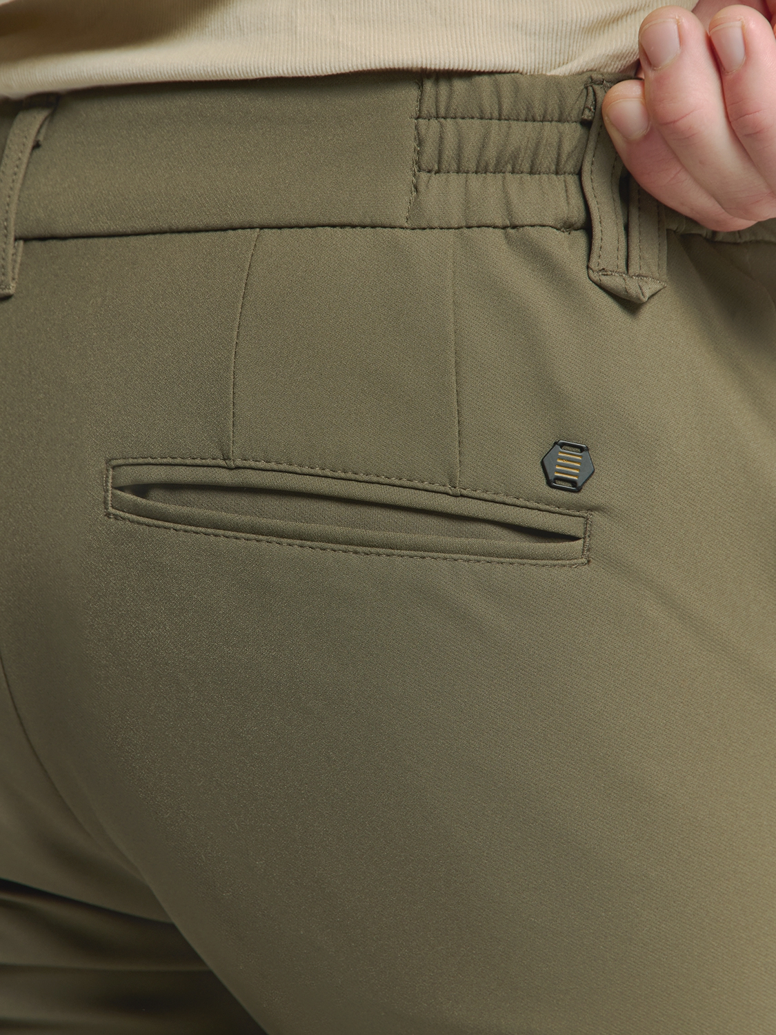 NO EXCESS Stretch Chino Broek Sedoc Mid Army Lengte 34 - Afbeelding 4