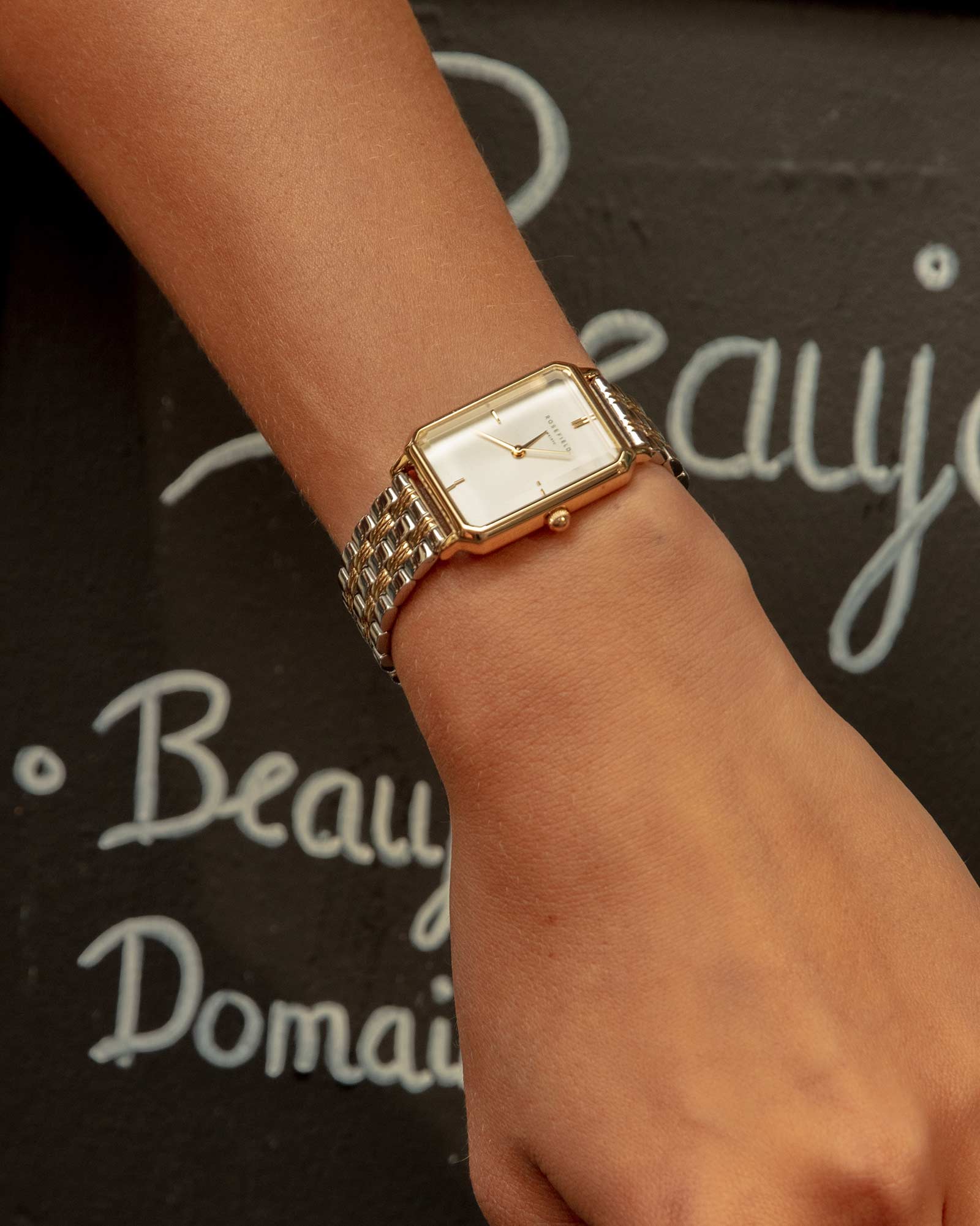ROSEFIELD Dames Horloge The Octagon Duotone Zilver-Goud  - Afbeelding 2