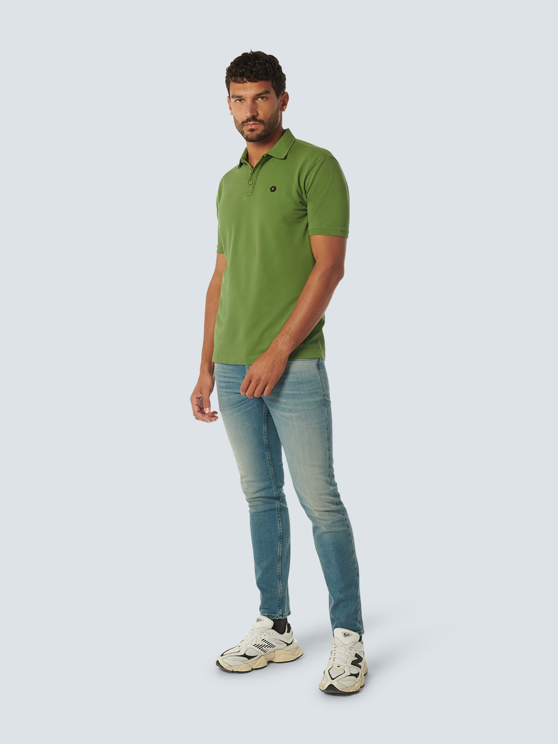 NO EXCESS Poloshirt Pique Groen  - Afbeelding 1