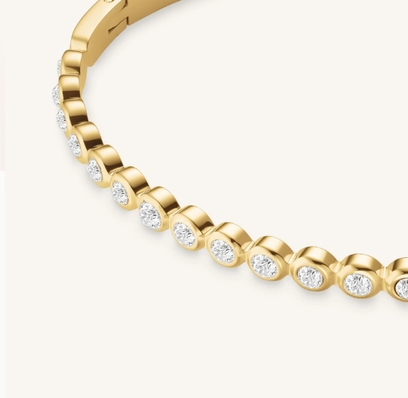 ROSEFIELD Dames Armband Bubble Crystal Bangle Goudkleur  - Afbeelding 2