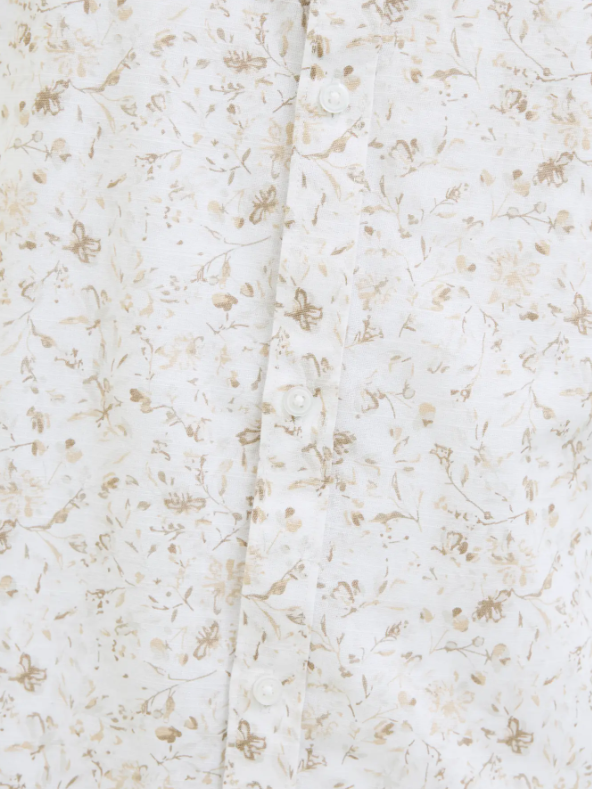 JACK & JONES Heren Overhemd Korte Mouw Beige-Wit  - Afbeelding 3