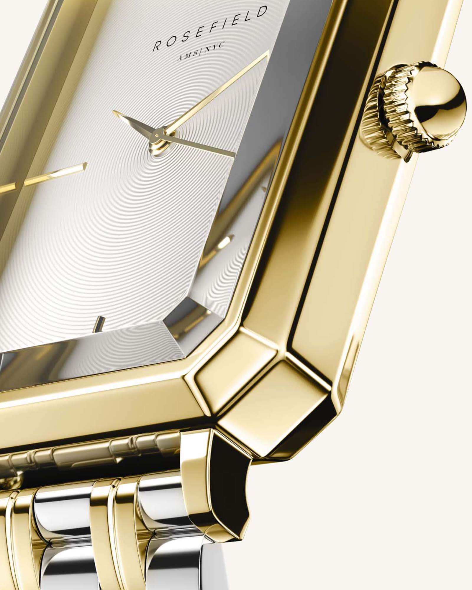 ROSEFIELD Dames Horloge The Octagon Duotone Zilver-Goud  - Afbeelding 3