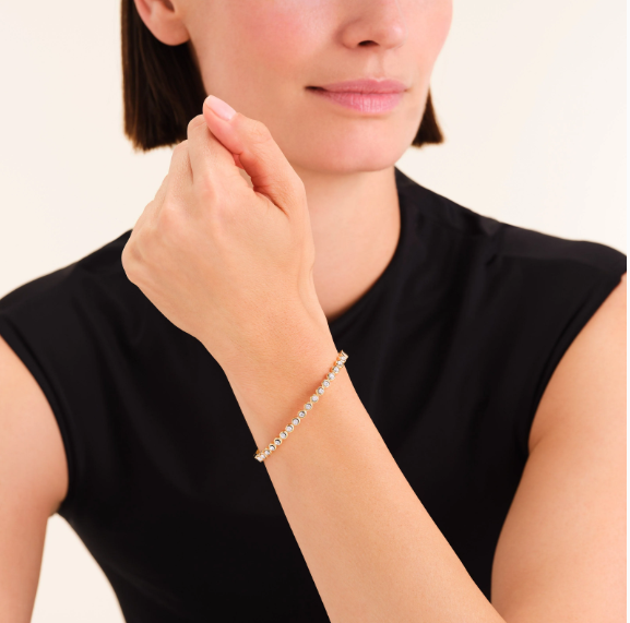 ROSEFIELD Dames Armband Bubble Crystal Bangle Goudkleur  - Afbeelding 3