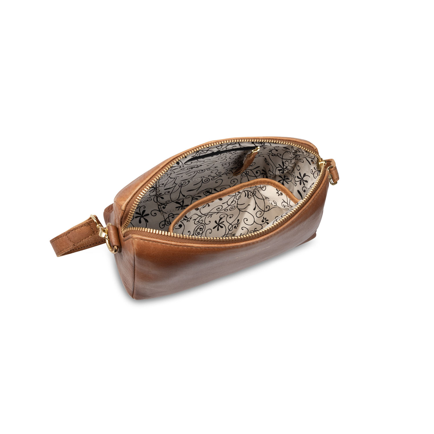 BAG2BAG Tas Nice Leer Porto Cognac Goud  - Afbeelding 3