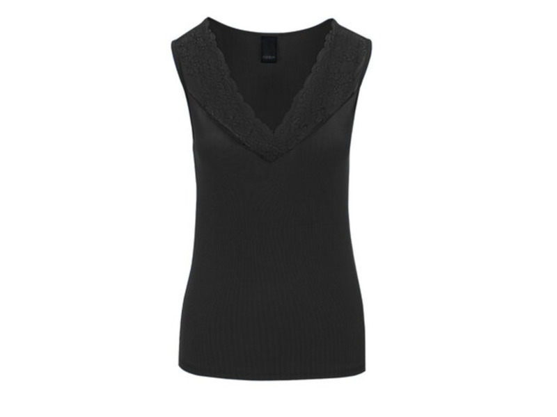 One Two Luxzuz Hemdje Joy Met Kant Zwart 