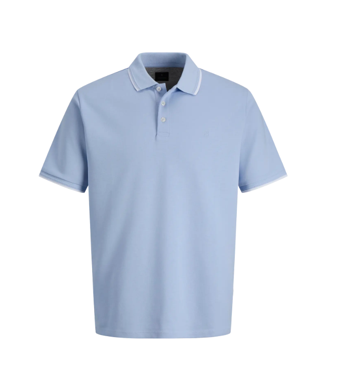 JACK & JONES Premium Heren Poloshirt Tricot Lichtblauw