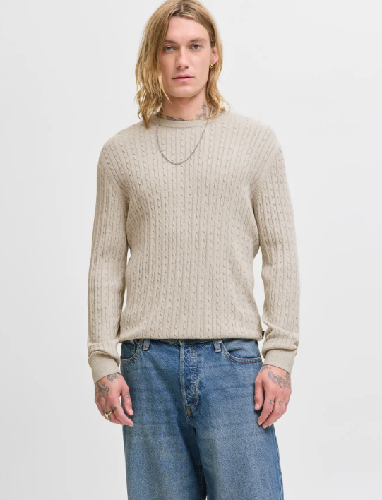 JACK&JONES Heren Trui Emil Zandkleur 