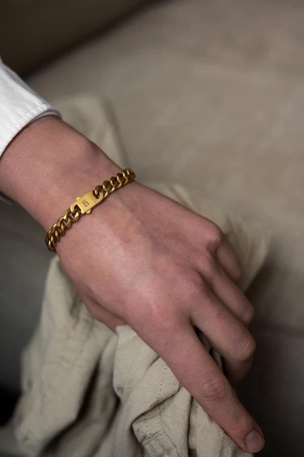 Steel&Barnett Herenarmband Staal Valence Vic Matt Gold  - Afbeelding 2