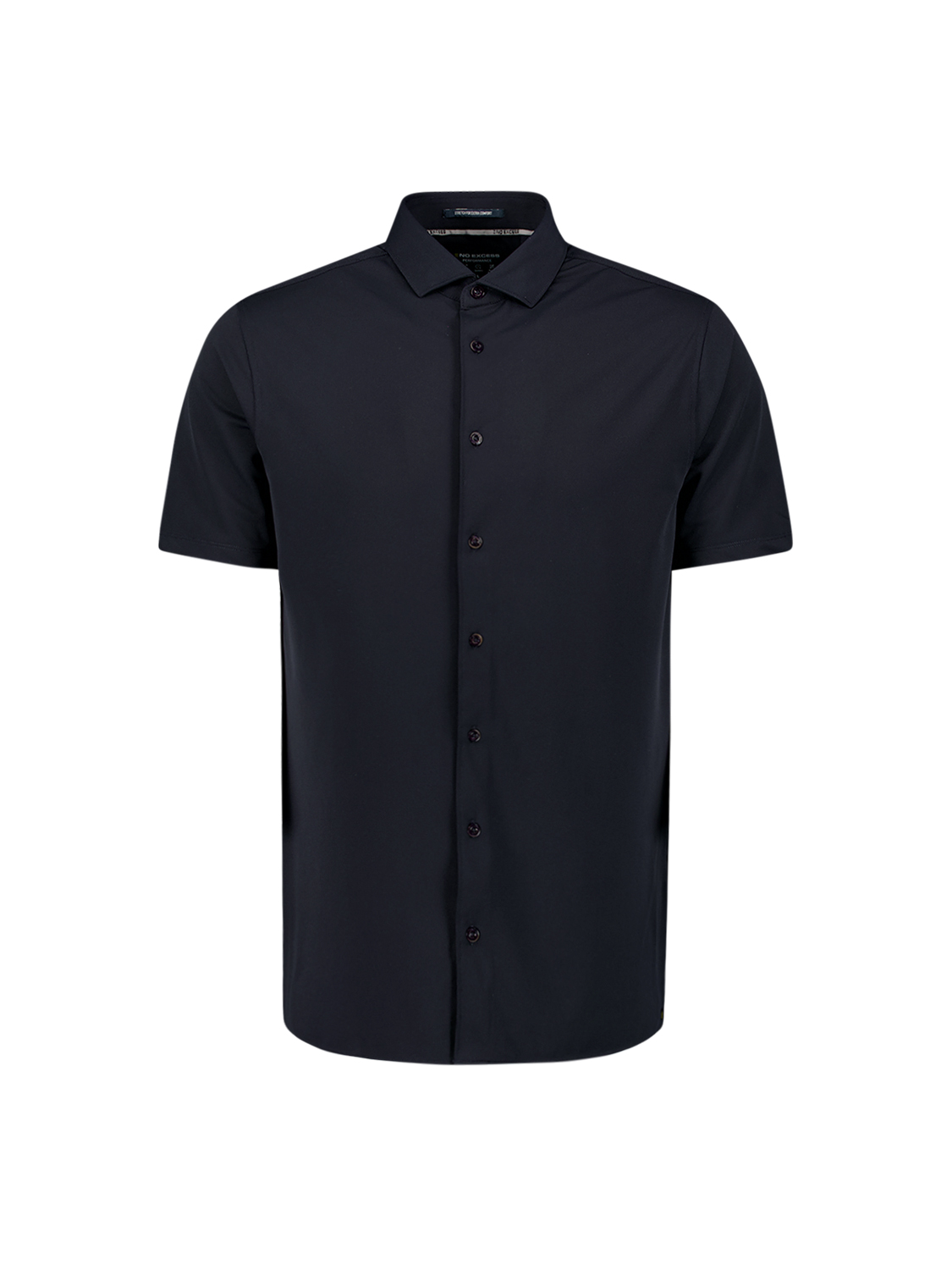 NO EXCESS Heren Overhemd Korte Mouw Jersey Sedoc Donkerblauw 