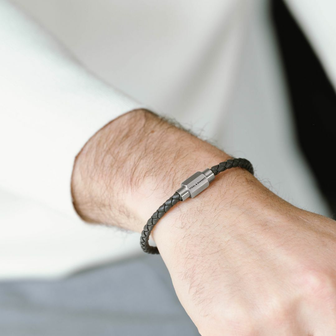 STEEL&BARNETT Heren Armband Luke Landon Dark Grey  - Afbeelding 2