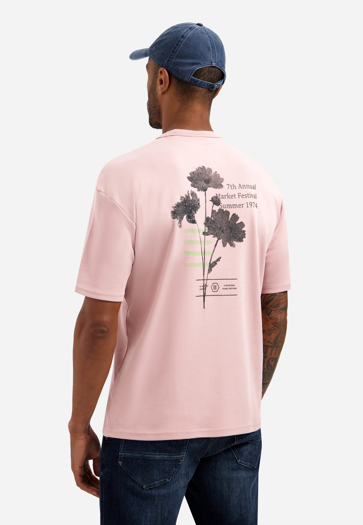 NO EXCESS Heren T-Shirt Met Rugprint Licht Roze  - Afbeelding 2