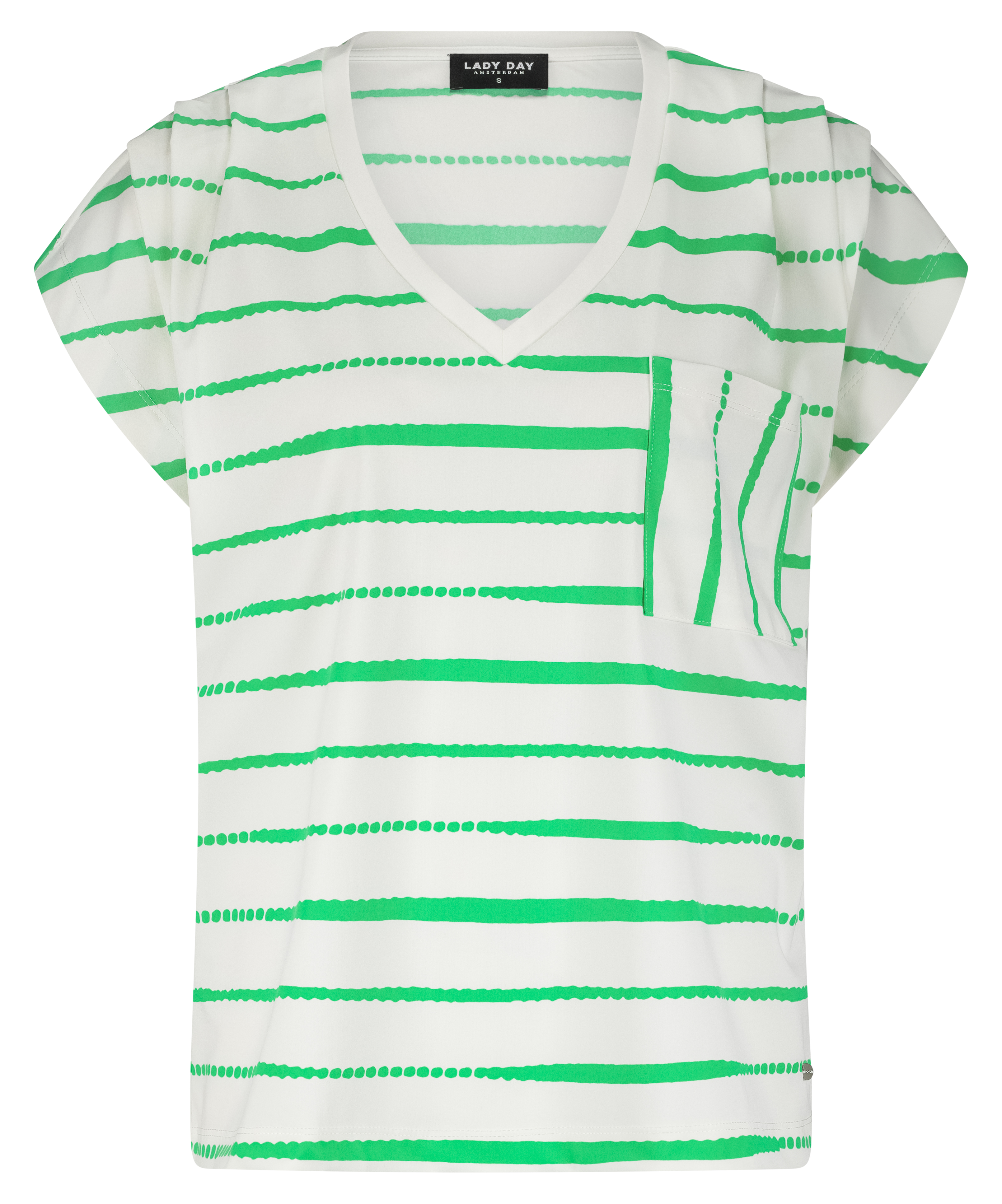 LADY DAY Shirt Kat Painted Stripe Apple Green 