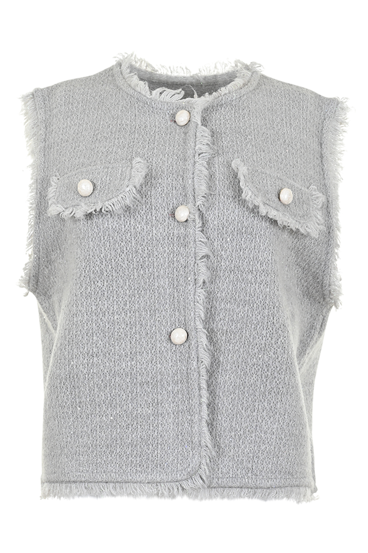 MAICAZZ Dames Gilet Plower Lichtgrijs Melange  - Afbeelding 2