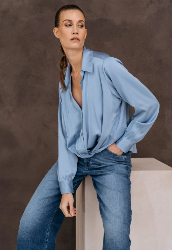 MAICAZZ Dames Blouse Pacey Lichtblauw