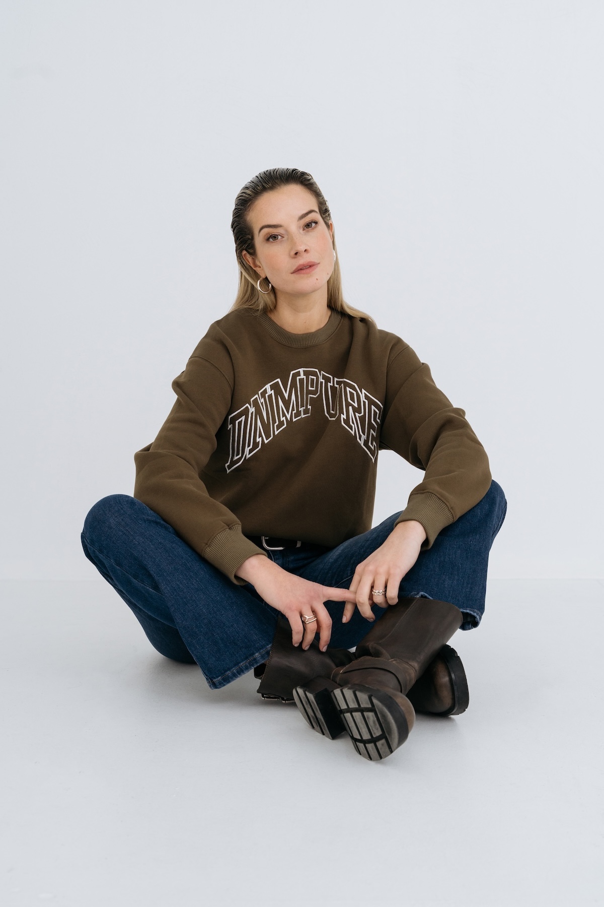 DNM PURE Dames Sweater Doris Taupe 