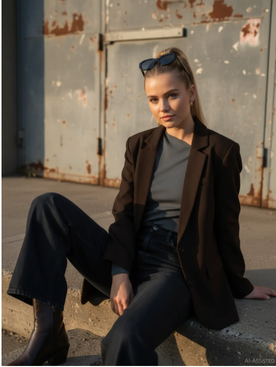 HYPEDROP Dames Blazer Rose Donkerbruin  - Afbeelding 4