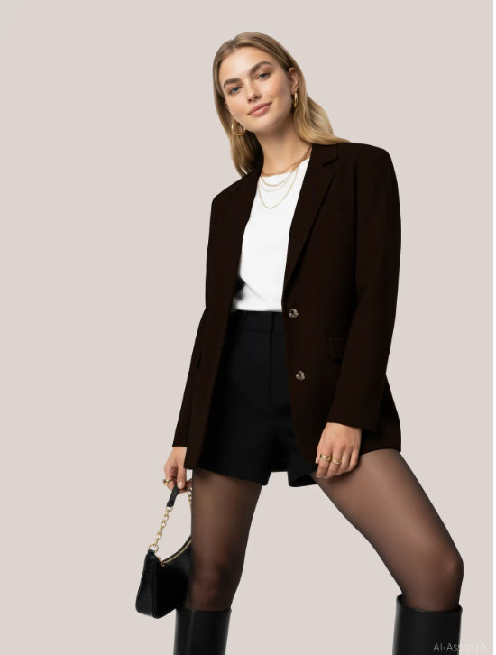 HYPEDROP Dames Blazer Rose Donkerbruin  - Afbeelding 5