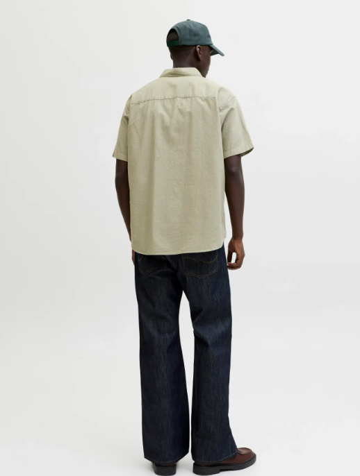 JACK & JONES Heren Overhemd Korte Mouw Dobby Groen - Afbeelding 4